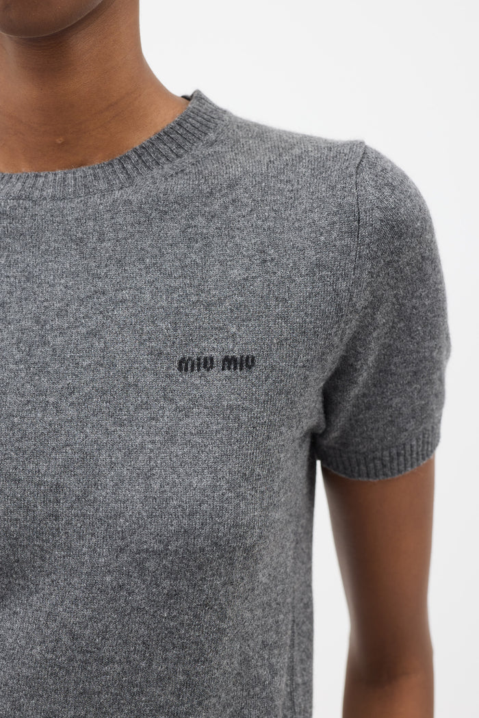 Miu Miu Cashmere Short Sleeve Sweater