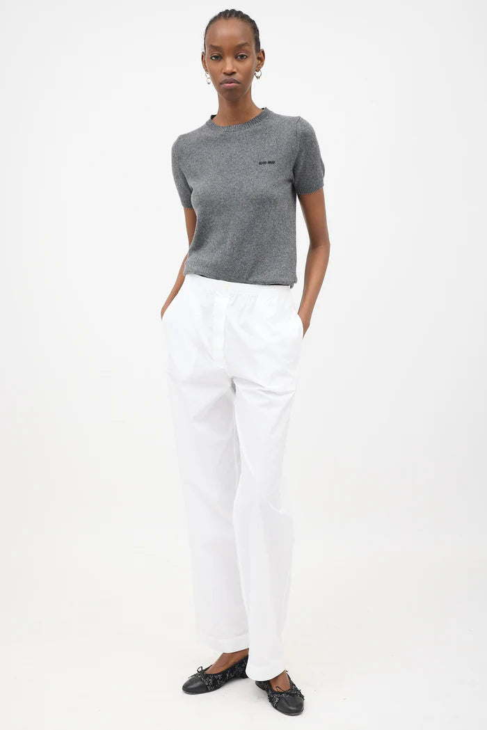 Miu Miu Cashmere Short Sleeve Sweater